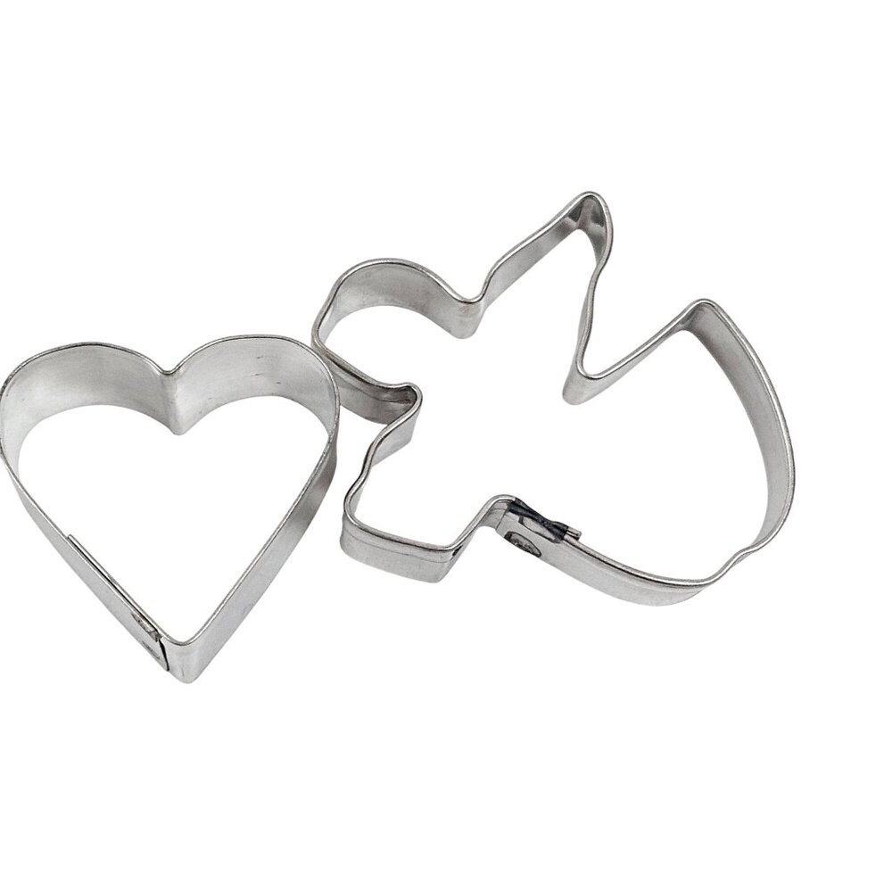 Vintage Mini Cookie Cutters Metal Heart Apple Horse Angel Gingerbread Man Woman - Picture 4 of 12